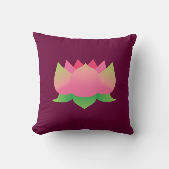 Pink Lotus Flower Cushion (Front)