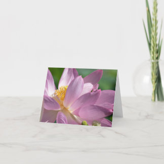 Pink Lotus Flower Folded Thank You Card
