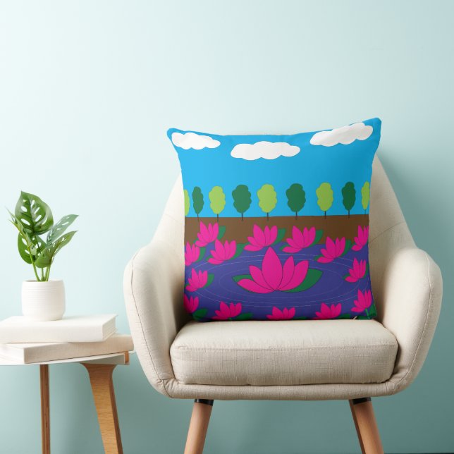 Pink Lotus Flower Garden Cushion (Chair)