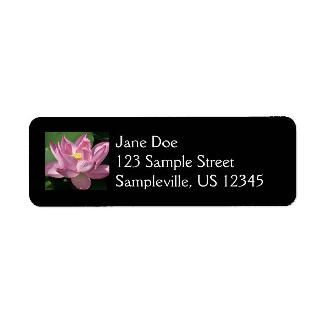 Pink Lotus Flower IV Return Address Label (Front)