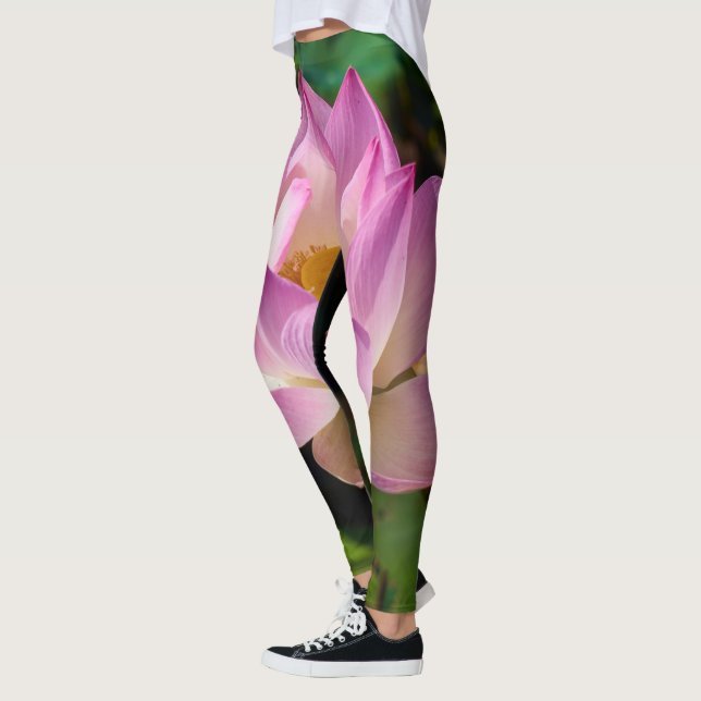 Pink Lotus Flower Leggings (Left)
