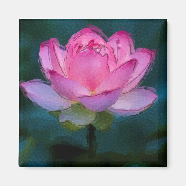 Pink Lotus Flower Magnet (Front)