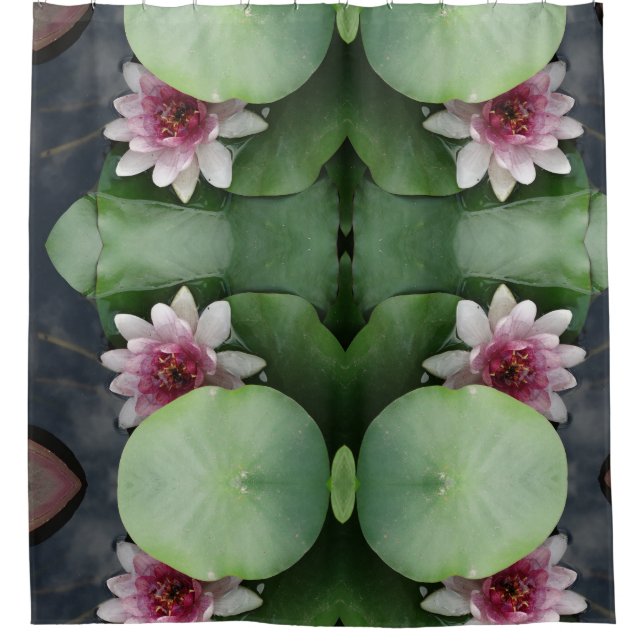 Pink Lotus Flower Photo  Shower Curtain (Front)