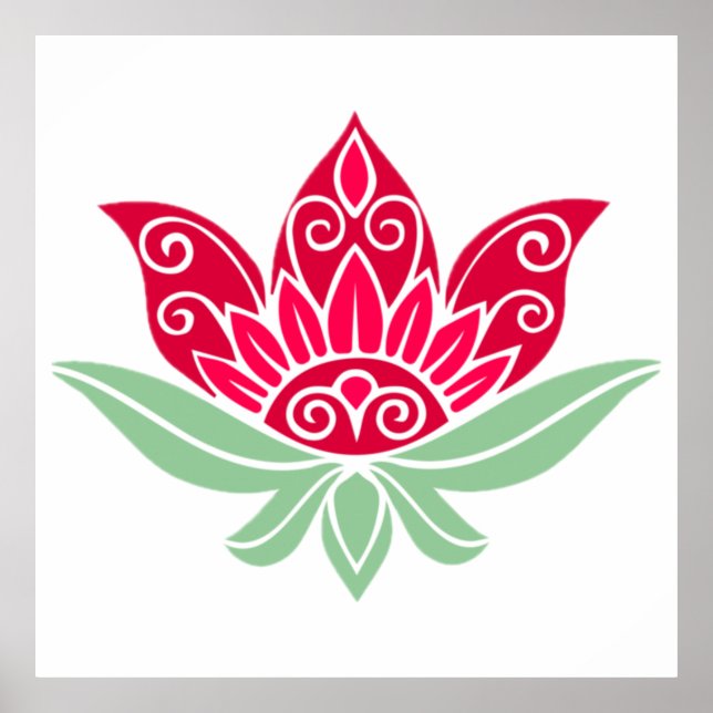 Pink Lotus Flower Poster (Front)