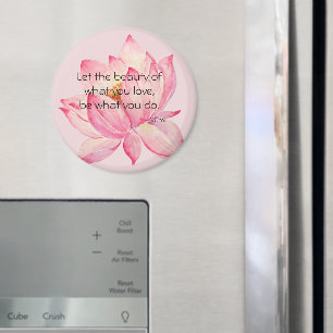 Pink Lotus Flower Rumi Beauty Quote Magnet