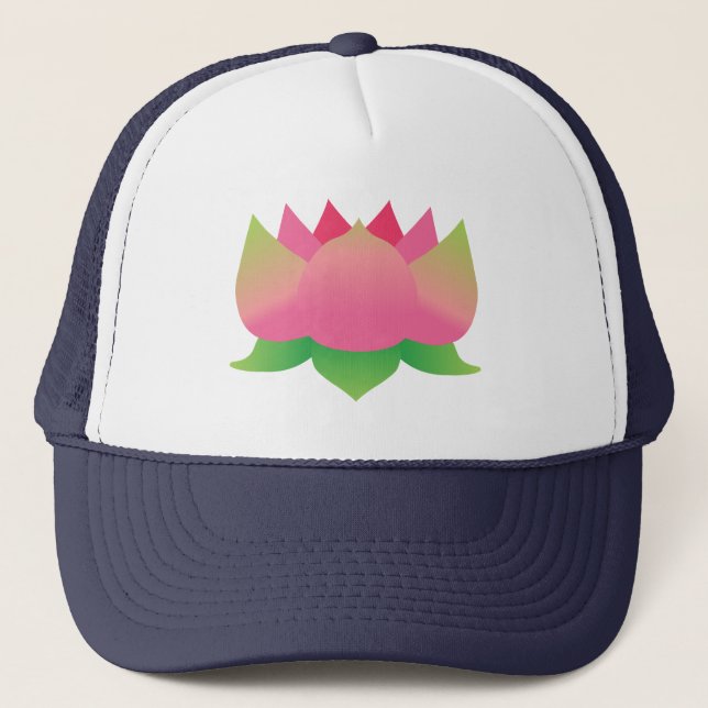 Pink Lotus Flower Trucker Hat (Front)