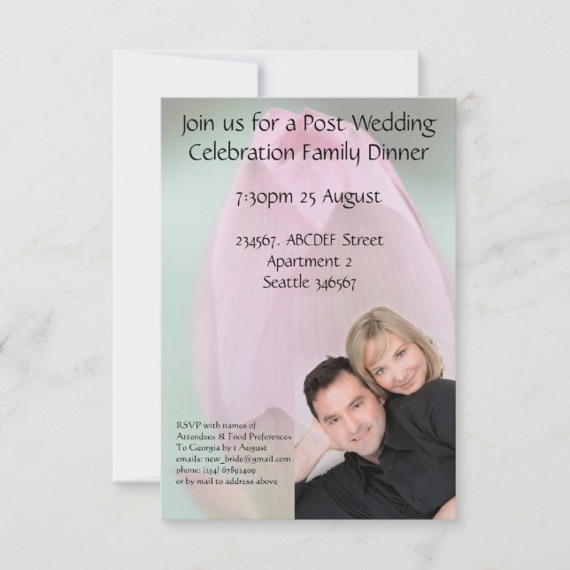 Pink lotus flower wedding celebration response (Front)