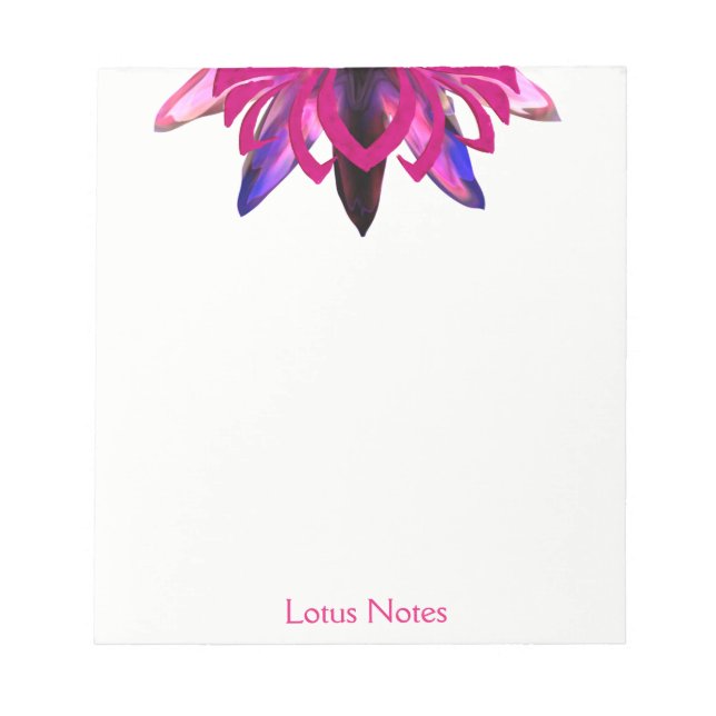 Pink Lotus Flower Yoga Instructor Holistic Classic Notepad (Front)