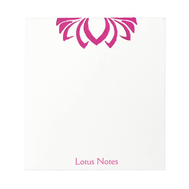 Pink Lotus Flower Yoga Instructor Holistic Classic Notepad (Front)
