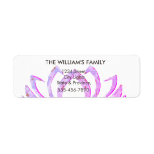Pink Lotus Flower Yoga Meditation Massage Fitness Return Address Label