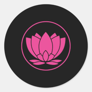 Pink Lotus Flower Yoga Spirit Classic Round Sticker