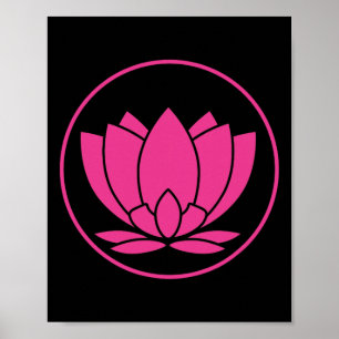 Pink Lotus Flower Yoga Spirit Poster