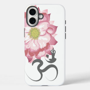 Pink Lotus Flower Yoga & Zen Calligraphy Om Aum iPhone Case