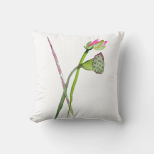 Pink Lotus Flower Zen Buddhist Art Cushion