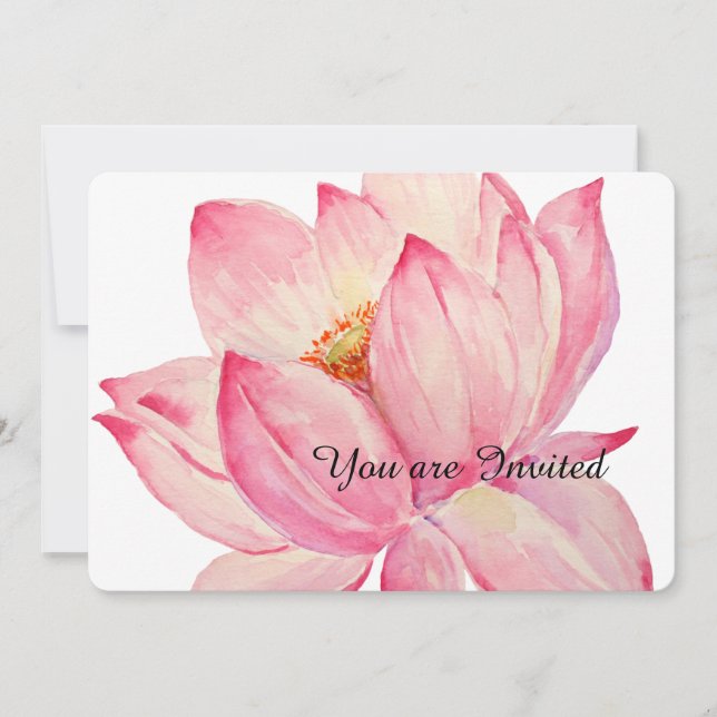 Pink Lotus Flowers Invitation (Front)