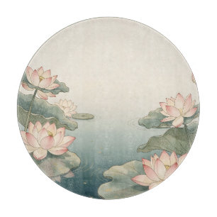 Pink Lotus Flowers Pond Zen Serenity Cutting Board