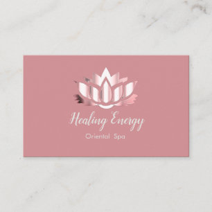 Pink lotus - healing energy business card