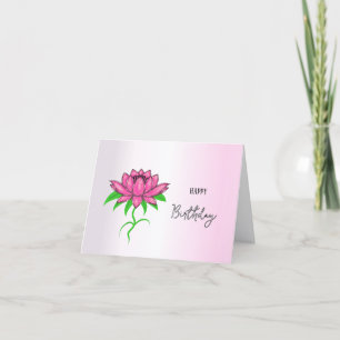 Pink lotus holiday card