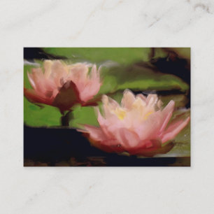 Pink Lotus in Oils ACEO Business Card
