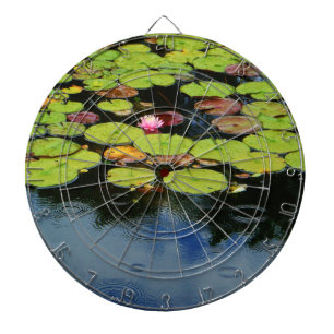 Pink lotus in Rain Dartboard
