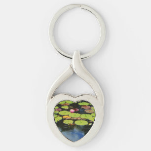 Pink lotus in Rain Key Ring