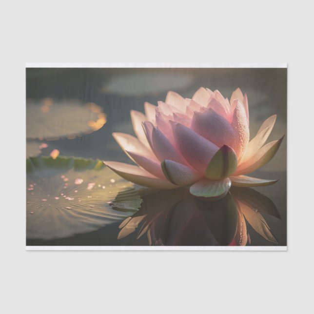 Pink Lotus in the Morning Light Tissue Paper (Front)
