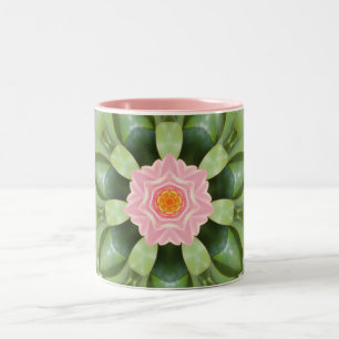 Pink Lotus Kaleidoscope Two-Tone Coffee Mug