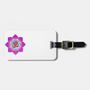 Pink lotus luggage tag