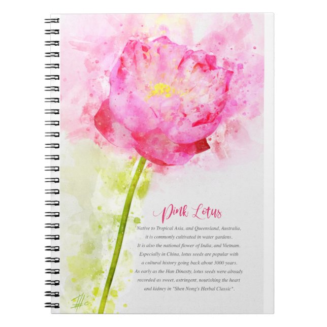Pink Lotus Notebook (Front)