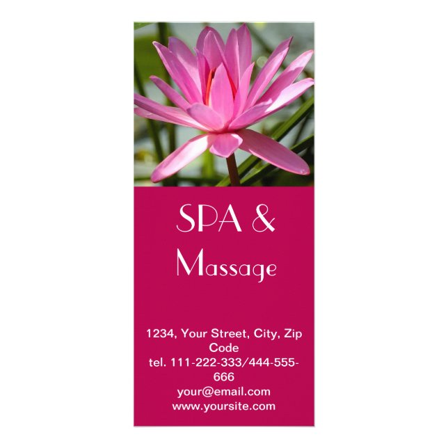 Pink lotus rack card (Front)
