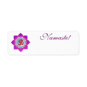 Pink lotus return address label
