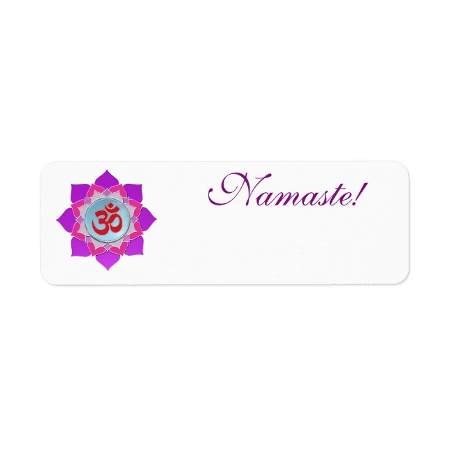 Pink lotus return address label (Front)