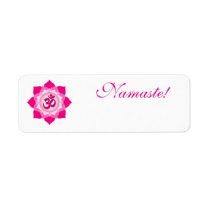 Pink lotus return address label
