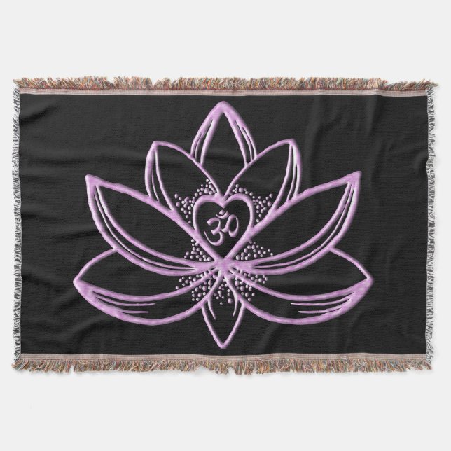 Pink Lotus  Throw Blanket (Front)