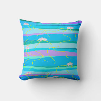 Pink Lotus Throw Pillow