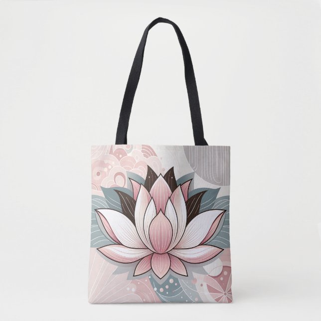 Pink Lotus Tote Bag (Front)