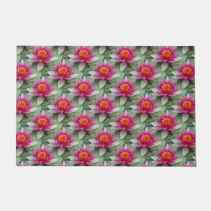 Pink Lotus Water Lily Doormat