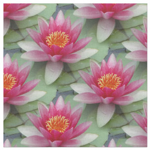 Pink Lotus Water Lily Fabric