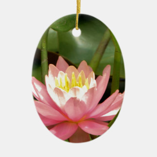 Pink lotus water lily flower ceramic tree decoration