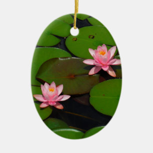 Pink lotus water lily flower  garden, ceramic ornament