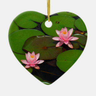 Pink lotus water lily flower  garden, ceramic tree decoration