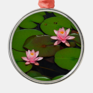 Pink lotus water lily flower  garden, metal ornament