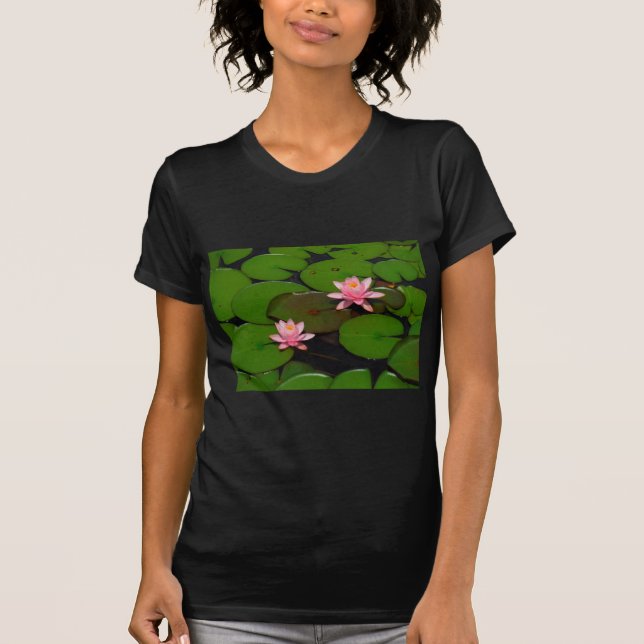 Pink lotus water lily flower  garden, T-Shirt (Front)