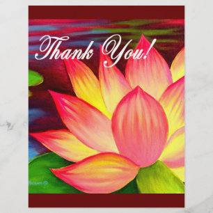 Pink Lotus Water Lily Flower Thank You - Multi Flyer