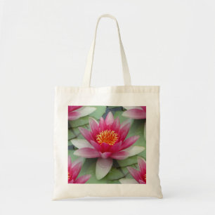 Pink Lotus Water Lily Tote Bag