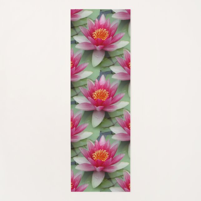 Pink Lotus Water Lily Yoga Mat (Front)