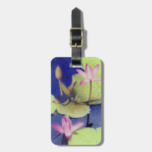 Pink Lotus Waterlily Luggage Tag