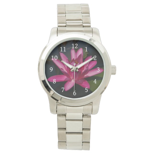 Pink Lotus Waterlily Watch (Front)