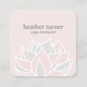 Pink Lotus wellness spa massage yoga  Square Busin Business Card