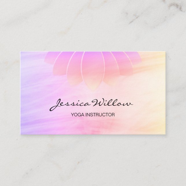 Pink Lotus Yoga Instructor Business Card (Front)